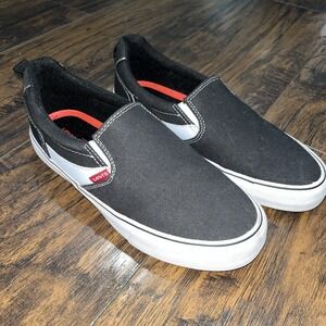 Levi's Comfort Black Slip On Canvas Shoes Women's Sz 8 Skater